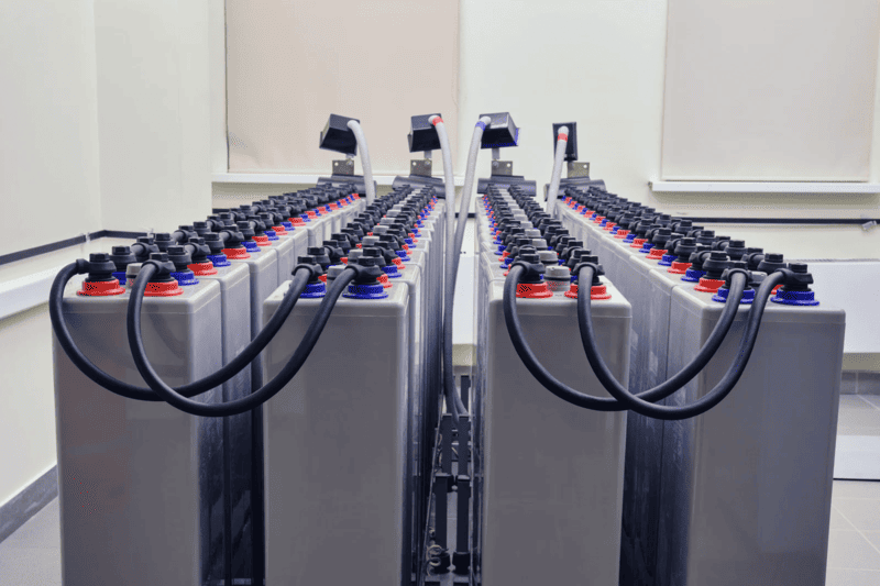 ห้องเซิร์ฟเวอร์ระดับอุตสาหกรรมติดตั้งระบบแบตเตอรี่สำรองไฟ (UPS) ขนาดใหญ่